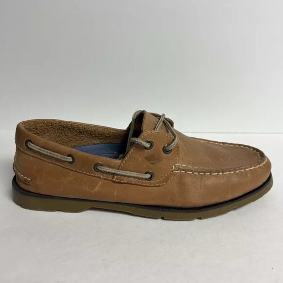 Sperry Men’s Leeward 2-Eye Boat Shoes Brown, Size 9 M